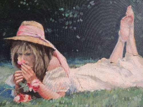JOHN SMITH OIL ON BOARD, ORIGINAL FRAME - GORGEOUS PAINTING