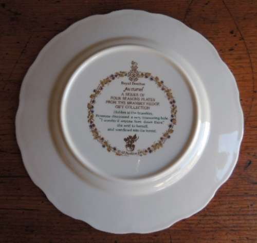 ROYAL DOULTON BRAMBLY HEDGE PLATE 21 CM - "AUTUMN"