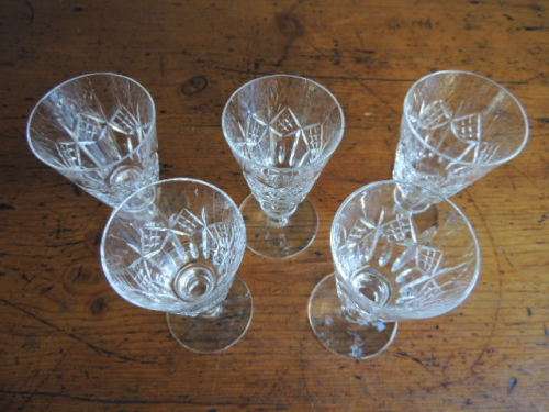 WEBB CORBETT SHERRY/LIQUER GLASSES - SET OF 5