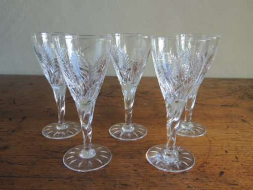 STUART CRYSTAL SHERRY GLASSES - SET OF 5