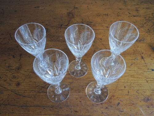 STUART CRYSTAL SHERRY GLASSES - SET OF 5