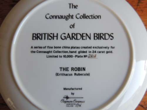CONNAUGHT COLLECTION OF ENGLISH GARDEN BIRDS - "THE ROBIN"