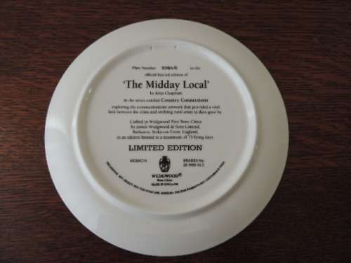 WEDGEWOOD COLLECTABLE PLATE - THE MIDDAY LOCAL"