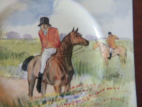 ROYAL DOULTON PAIR OF TEA PLATES - "CALDECOTT HUNTSMEN"