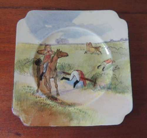 ROYAL DOULTON PAIR OF TEA PLATES - "CALDECOTT HUNTSMEN"