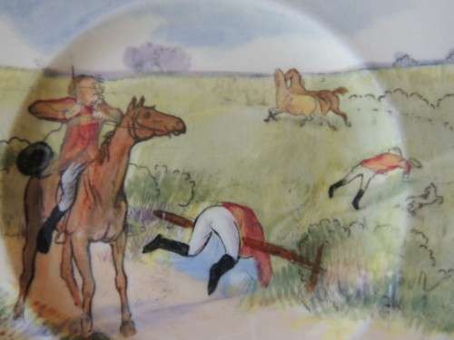 ROYAL DOULTON PAIR OF TEA PLATES - "CALDECOTT HUNTSMEN"