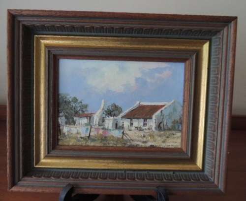 FRANCOIS BADENHORST FRAMED OIL ON BOARD - CAPE DUTCH STYLE