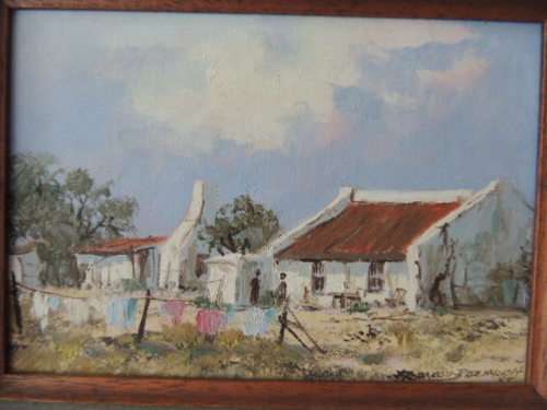 FRANCOIS BADENHORST FRAMED OIL ON BOARD - CAPE DUTCH STYLE