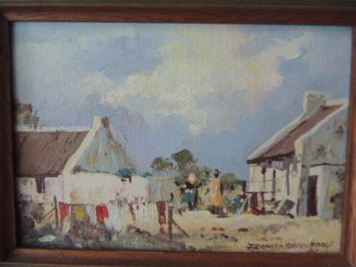 FRANCOIS BADENHORST FRAMED OIL ON BOARD - CAPE DUTCH STYLE