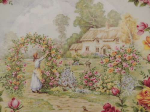 ROYAL ALBERT CABINET PLATE - "A CELEBRATION OF THE OLD COUNTRY ROSES GARDEN"