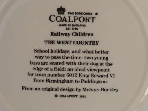 COALPORT RAILWAY CHILDREN PLATE - "THE WEST COUNTRY" - BOXED