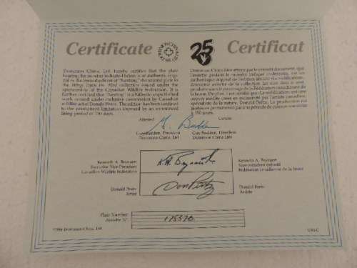 DOMINION CHINA LTD ONTARIA CANADA PLATE - "NESTING" - BOXED WITH COA