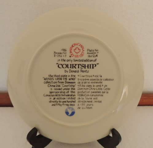 DOMINION CHINA LTD ONTARIA CANADA PLATE - "COURTSHIP" - BOXED WITH COA