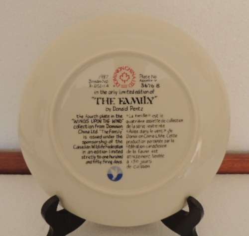DOMINION CHINA LTD ONTARIA CANADA PLATE - "THE FAMILY" - BOXED WITH COA