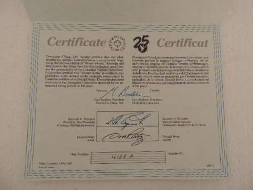 DOMINION CHINA LTD ONTARIA CANADA PLATE - "WINTER HOME" - BOXED WITH COA