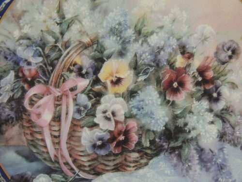 "PANSIES" PLATE NUMBER TWO FROM "LENA LIU'S BASKET BOUQUETS" FABULOUS