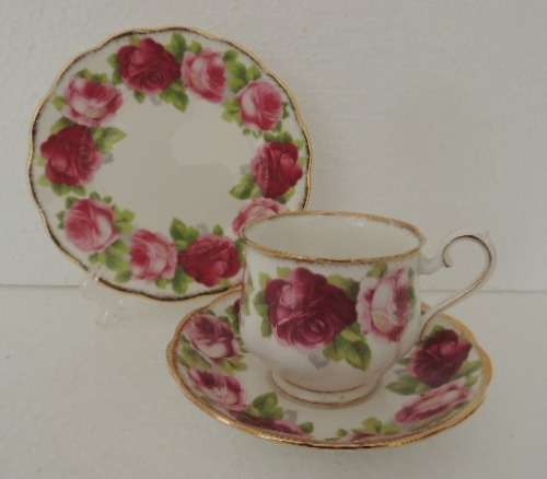 ROYAL ALBERT TRIO - "OLD ENGLISH ROSE"  - 2 AVAILABLE