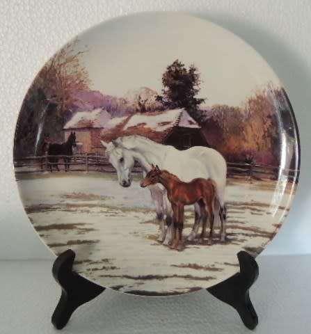SPODE PLATE THE NOBLE HORSE CHRISTMAS COLLECTION - "NEW YEAR'S DAY" BOXED WITH COA