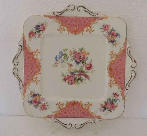 PARAGON ROCKINGHAM PINK CAKE SERVING PLATE