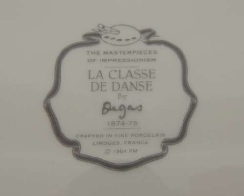 LIMOGES MASTERPIECES OF IMPRESSIONISM - "LA CLASSE DE DANSE" by Degas