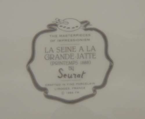 LIMOGES MASTERPIECES OF IMPRESSIONISM - "LA SEINE A LA GRANDE-JATTE"  by Georges Seurat