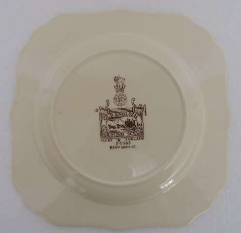 ROYAL DOULTON SERIES WARE CAKE PLATE - "OLD ENGLISH COACHING SCENES", Signed by W. E. Grace