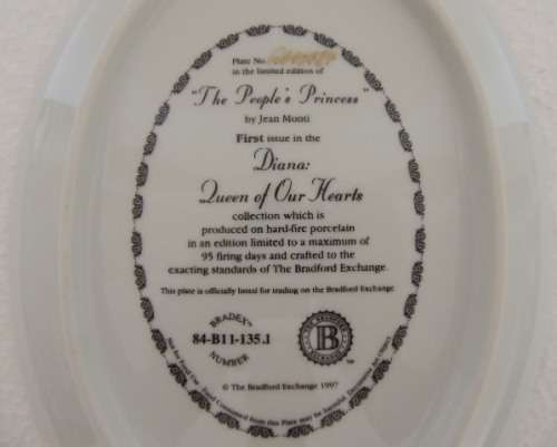 BRADFORD EXCHANGE 'DIANA QUEEN OF OUR HEARTS' PLATE - " THE PEOPLE'S PRINCESS"