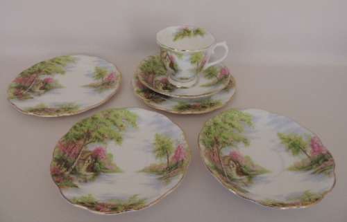 ROYAL ALBERT TRIO PLUS EXTRAS - "THE OLD MILL"