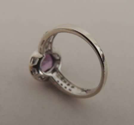 Sterling Silver Ring - AMETHYST WITH ACCENT STONES