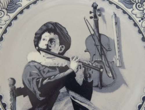 DELFT OLD MASTER'S SERIES PLATE - THE FLUTE PLAYER