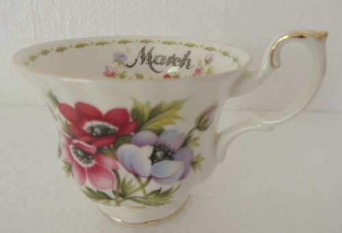 ROYAL ALBERT FLOWER OF THE MONTH TRIO - "MARCH" ANEMONES