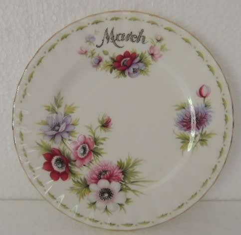 ROYAL ALBERT FLOWER OF THE MONTH TRIO - "MARCH" ANEMONES