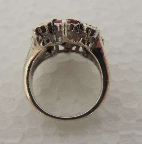 STERLING SILVER RING - NATURAL RUBIES AND MARCASITES