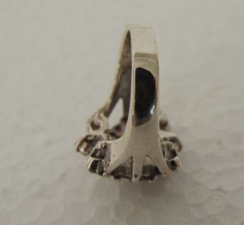 STERLING SILVER RING - NATURAL RUBIES AND MARCASITES