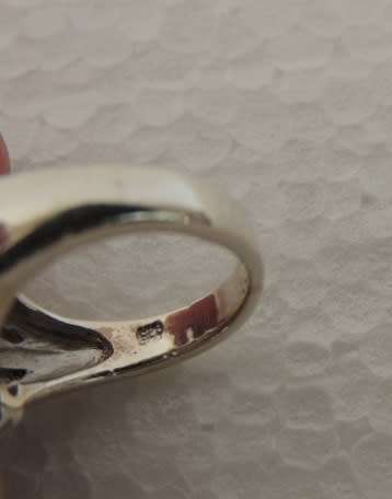 STERLING SILVER RING - NATURAL RUBIES AND MARCASITES