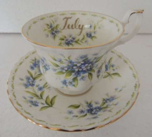 ROYAL ALBERT FLOWER OF THE MONTH DUO - "JULY" FORGET-ME-NOT