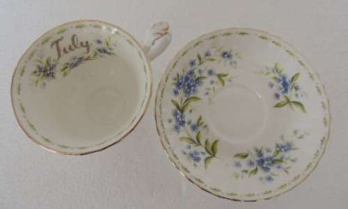 ROYAL ALBERT FLOWER OF THE MONTH DUO - "JULY" FORGET-ME-NOT