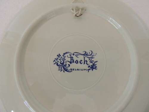 Delft Boch Belgium Plate - OLD LADY READING