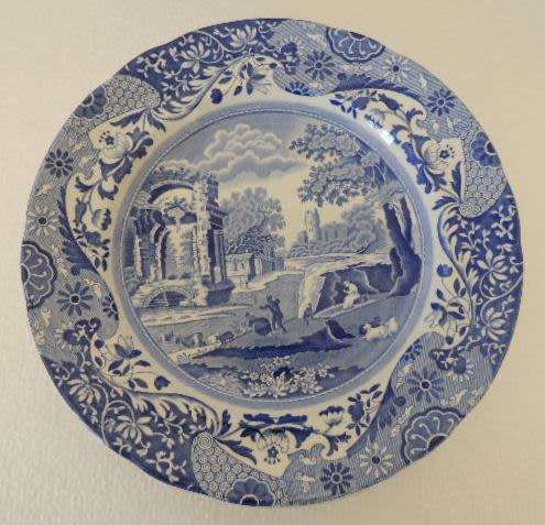 5 COPELAND SPODE BLUE ITALIAN ENTREE/SALAD PLATES 23 cm, original backstamp