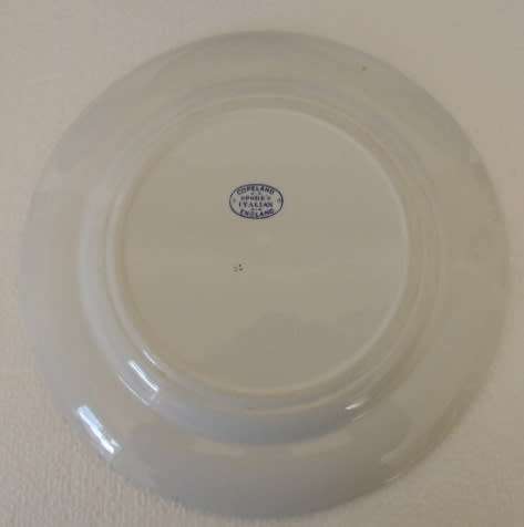 5 COPELAND SPODE BLUE ITALIAN ENTREE/SALAD PLATES 23 cm, original backstamp