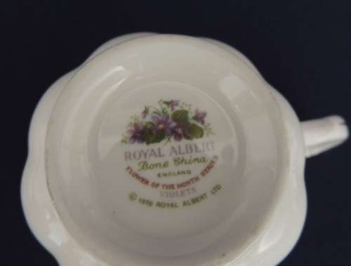 Royal Albert Flower Of The Month Duo - `FEBRUARY` VIOLETS (PRICE REDUCED)