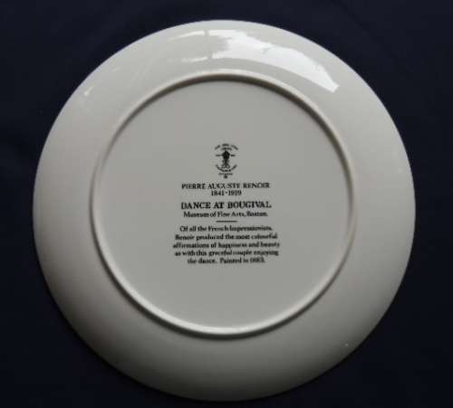 Crown Staffordshire Cabinet Plate - PIERRE AUGUST RENOIR `DANCE AT BOUGIVAL`