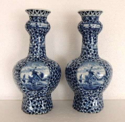 Louis Regout Pair of Dec 542 Vases
