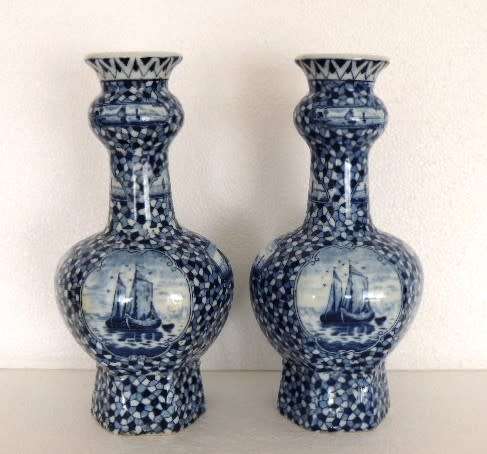 Louis Regout Pair of Dec 542 Vases