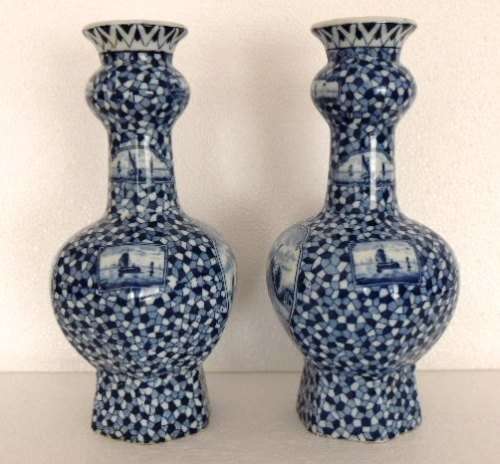 Louis Regout Pair of Dec 542 Vases
