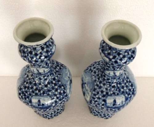 Louis Regout Pair of Dec 542 Vases