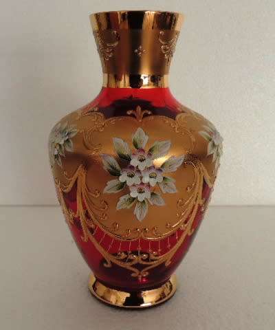 Bohemian Ruby Red Vase - 23 cm