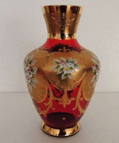 Bohemian Ruby Red Vase - 23 cm