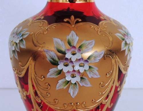 Bohemian Ruby Red Vase - 23 cm