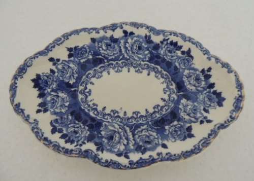 Flow Blue `CHESTER` K & Co Late Mayers - Gravy Boat and Drip Tray